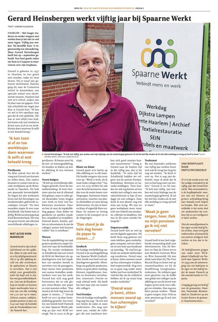 interview gerard heinsbergen in haarlems nieuwsblad 06-09-23
